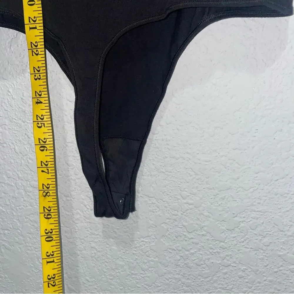 Skims Classic Cotton T Short Thong Bodysuit Black 2X New No Box - Picture 8 of 8